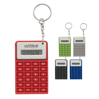 Customized Super Mini Flexi Calculator Key Chain Promotional Calculators: Customized Super Mini Flexi Calculator Key Chain