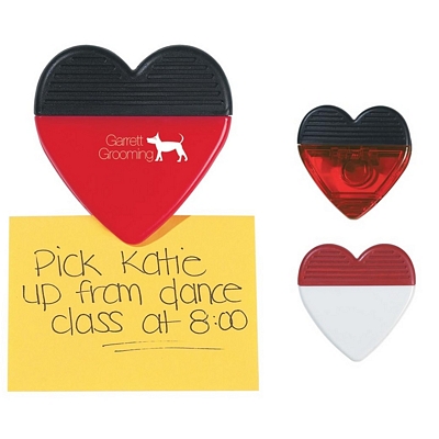 Promotional Memo Clips: Customized Heart Shape Memo Clip with Magnet
