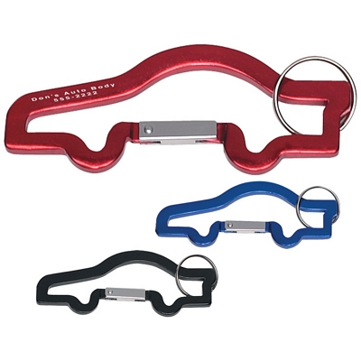 Promotional Bottle Openers: Customized Car Shape Carabiner with Key Ring
