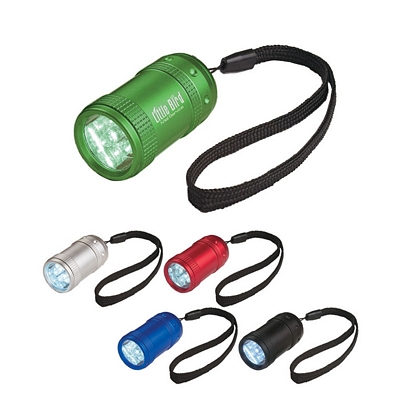 Promotional LED Flashlights: Customized Aluminum Small Stubby Led Flashlight With Strap
