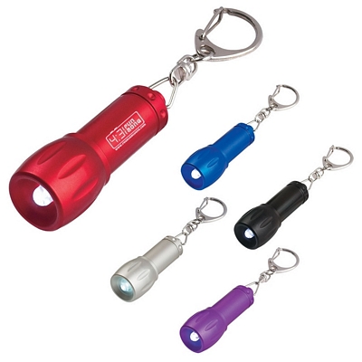 Customized Mini Aluminum Led Light With Key Chain Promotional LED Flashlights: Customized Mini Aluminum Led Light With Key Chain