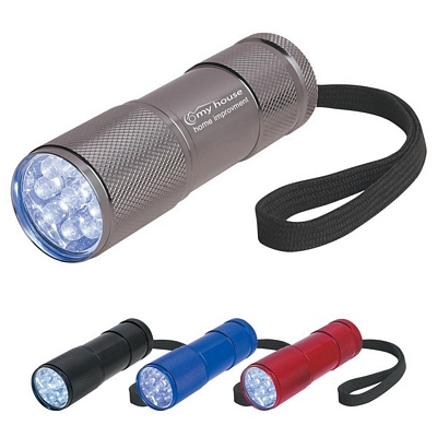 Promotional LED Flashlights: Customized The Stubby Aluminum Led Flashlight With Strap
