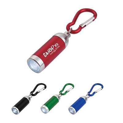 Customized Mini Aluminum Led Light With Matching Carabiner Promotional Carabiners: Customized Mini Aluminum Led Light With Matching Carabiner