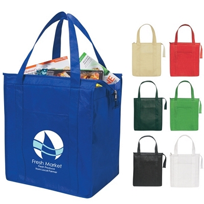 Promotional Grocery Shopping Bags: Customized Non-Woven Insulated Shopper Tote Bag