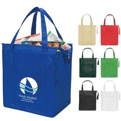Customized Non-Woven Insulated Shopper Tote Bag Promotional Grocery Shopping Bags: Customized Non-Woven Insulated Shopper Tote Bag