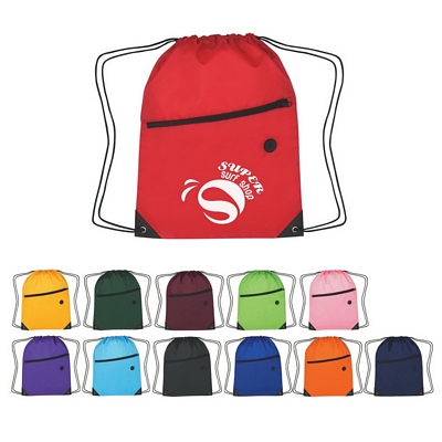Promotional Drawstring Bags: Customized Fun Style Drawstring Backpack with Zipper