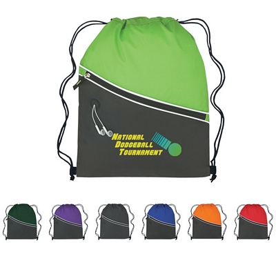 Promotional Drawstring Bags: Customized Fun Style Two-Tone Sports Drawstring Pack