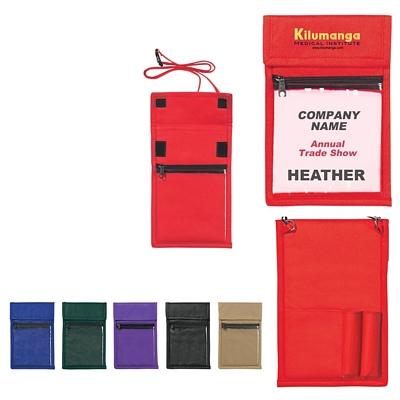 Customized NonWoven Neck Wallet Badge Holder Promotional ID Holders: Customized NonWoven Neck Wallet Badge Holder