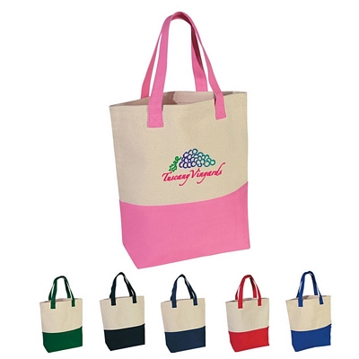 Customized Heavy Cotton Canvas Two-Tone Tote | Promotional Tote Bags ...