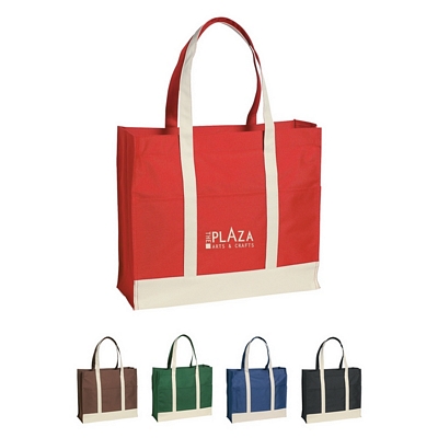 Promotional Tote Bags: Customized Two-Tone Inverted 12 oz Canvas Tote Bag