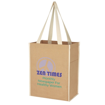 Promotional Shopping Tote Bags: Customized Small Craft Paper Laminated Polypropylene Shopper Tote Bag