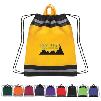 Promotional Drawstring Bags: Customized Non-Woven Reflective Sports Drawstring Backpack