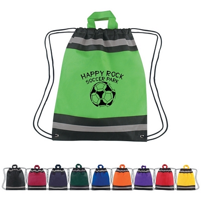 Promotional Drawstring Bags: Customized Small Non-Woven Reflective Sports Drawstring Backpack