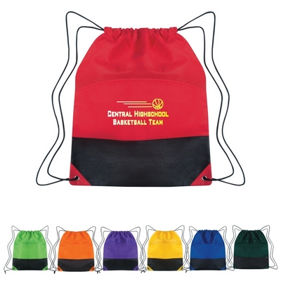 Promotional Drawstring Bags: Customized Non-Woven Two-Tone Drawstring Sports Pack