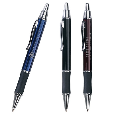 Customized Classic Metal Rubber Grip Retractable Pen Promotional Metal Pens: Customized Classic Metal Rubber Grip Retractable Pen