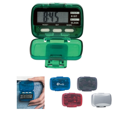 Customized Multi-function Pedometer with Clock Promotional Pedometers: Customized Multi-function Pedometer with Clock