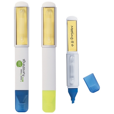 Customized Highlighter with Sticky Notes Promotional Highlighters: Customized Highlighter with Sticky Notes