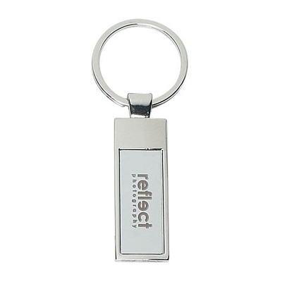 Promotional Key Chains: Customized Rectangle Silver Key Chain