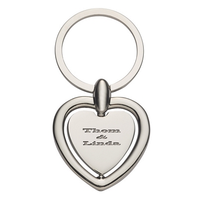 Customized Heart Spinning Metal Key Tag Promotional Key Chains: Customized Heart Spinning Metal Key Tag