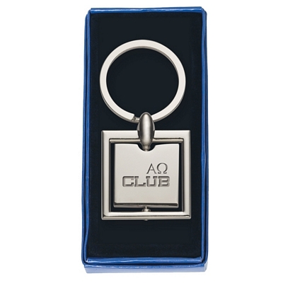Customized Square Spinning Metal Key Tag Promotional Key Chains: Customized Square Spinning Metal Key Tag