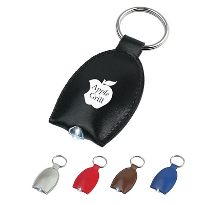 Customized Leather Look Led Key Tag Promotional Key Chains: Customized Leather Look Led Key Tag