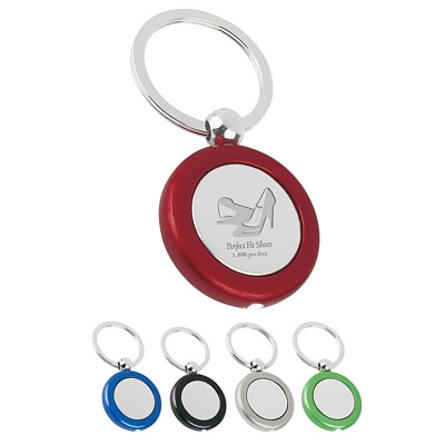 Customized Round Metal Light Key Tags Promotional Key Chains: Customized Round Metal Light Key Tags
