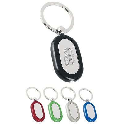Customized Curved Metal Light Key Tags Promotional Key Chains: Customized Curved Metal Light Key Tags