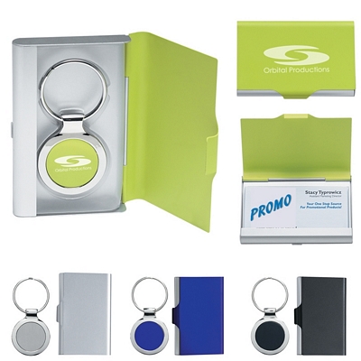 Promotional Business Card Holders: Customized 2 in 1 Key Tag Business Card Holder
