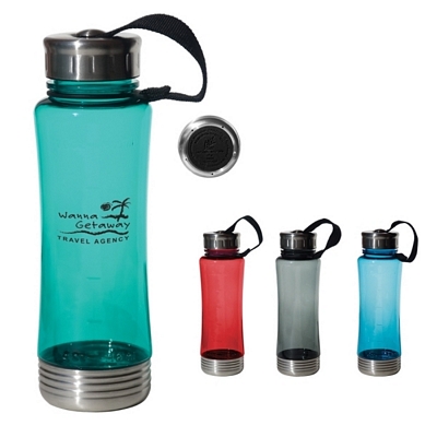 Promotional Sports Bottles: Customized 22 oz. Fusion Polycarbonate Bottle with Stainless Bottom