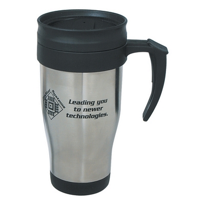 Promotional Travel Mugs: Customized 16 oz. Stainless Steel Travel Mug with Slide Action Lid