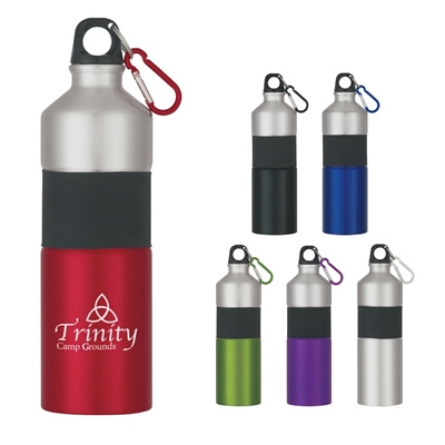 Promotional Metal Sports Bottles: Customized 25 oz Two-Tone Stainless Steel Bottle with Rubber Grip