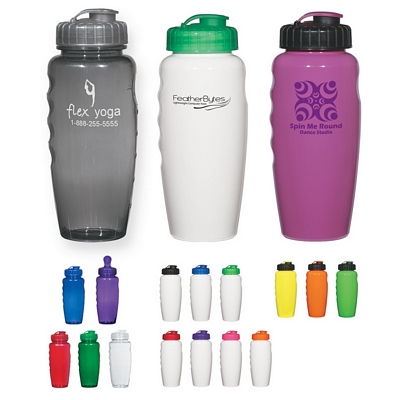 Promotional Plastic Sports Bottles: Customized Poly-clear 30 oz Gripper Bottle
