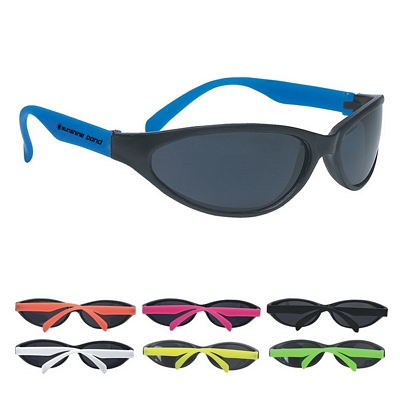 Customized Wave Rubberized Sunglasses Promotional Sunglasses: Customized Wave Rubberized Sunglasses