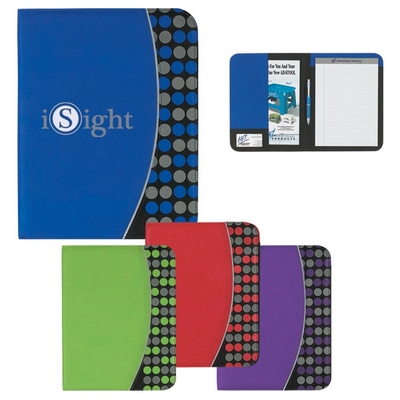 Customized NonWoven 8-1-2 x 11 Polk-A-Dot Padfolio Promotional Padfolios: Customized NonWoven 8-1-2 x 11 Polk-A-Dot Padfolio