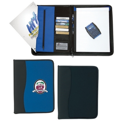 Promotional Padfolios: Customized Large Microfiber Portfolio with Embossed PVC Trim