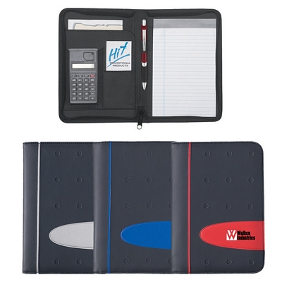 Customized Eclipse 5 x 7 Zippered Portfolio with Calculator Promotional Junior Padfolios: Customized Eclipse 5 x 7 Zippered Portfolio with Calculator