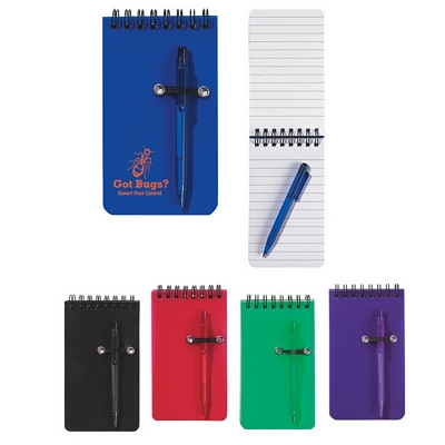 Customized Spiral Pocket Jotter with Pen Promotional Jotter Pads: Customized Spiral Pocket Jotter with Pen