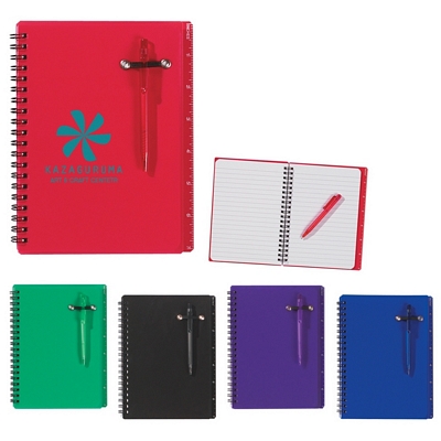 Customized 5 x 7 Spiral Pocket Notebook and Pen Promotional Notebooks: Customized 5 x 7 Spiral Pocket Notebook and Pen
