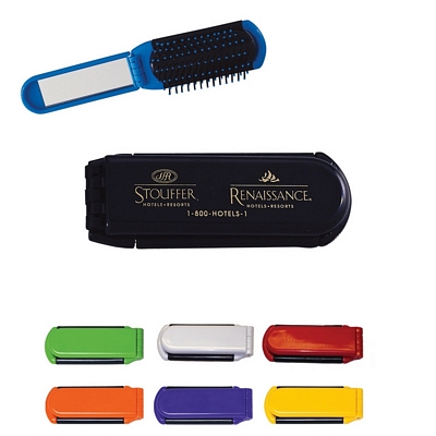 Customized Kwik-Fix Folding Comb with Mirror Promotional Toiletry Kits: Customized Kwik-Fix Folding Comb with Mirror