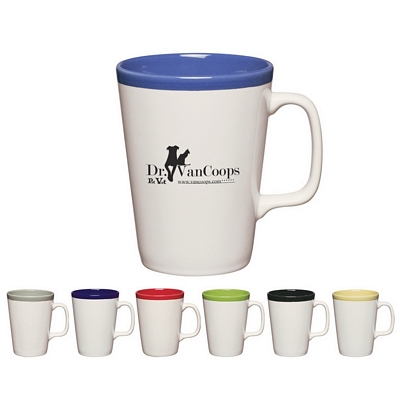 Customized 16 oz Two-Tone Java Mug Promotional Ceramic Mugs: Customized 16 oz Two-Tone Java Mug