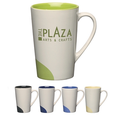 Customized 12 oz Half-Moon Ceramic Mug Promotional Ceramic Mugs: Customized 12 oz Half-Moon Ceramic Mug