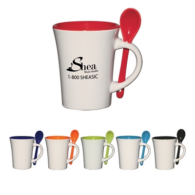 Customized 10 oz Blanco Spooner Mug Promotional Spooner Mugs: Customized 10 oz Blanco Spooner Mug