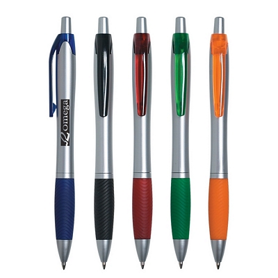 Customized The Pulse Colored Grip Retractable Pen Promotional Plastic Pens: Customized The Pulse Colored Grip Retractable Pen