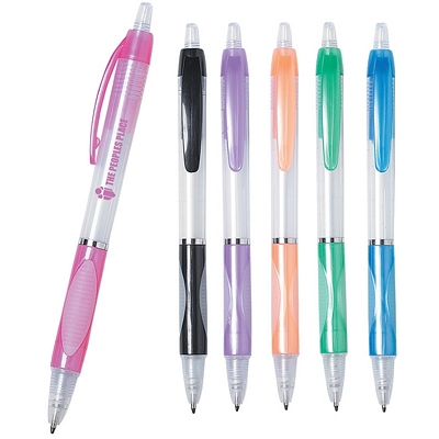 Customized Easy Clicker Clear Pen Promotional Plastic Pens: Customized Easy Clicker Clear Pen