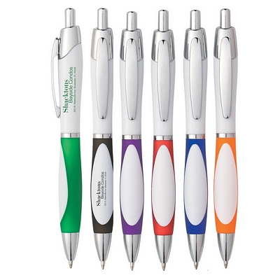 Customized Sierra White Retractable Pen Promotional Plastic Pens: Customized Sierra White Retractable Pen