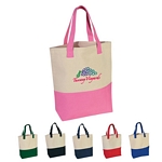 Promotional Tote Bags: Customized Heavy Cotton Canvas Two-Tone Tote