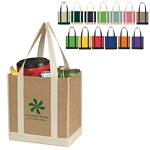 Promotional Tote Bags: Customized NonWoven Two-Tone Shopper Tote Bag