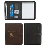 Promotional Padfolios: Customized Pebble Grain 8-1-2 x 11 Zippered Padfolio with Calculator