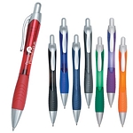 Promotional Plastic Pens: Customized Rio Ball Point Pen with Contoured Rubber Grip