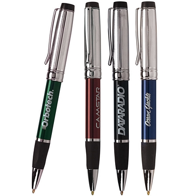 Promotional Pens: Silver Corinthian Laser Engraved Pen Customized Pen: Silver Corinthian Laser Engraved Pen